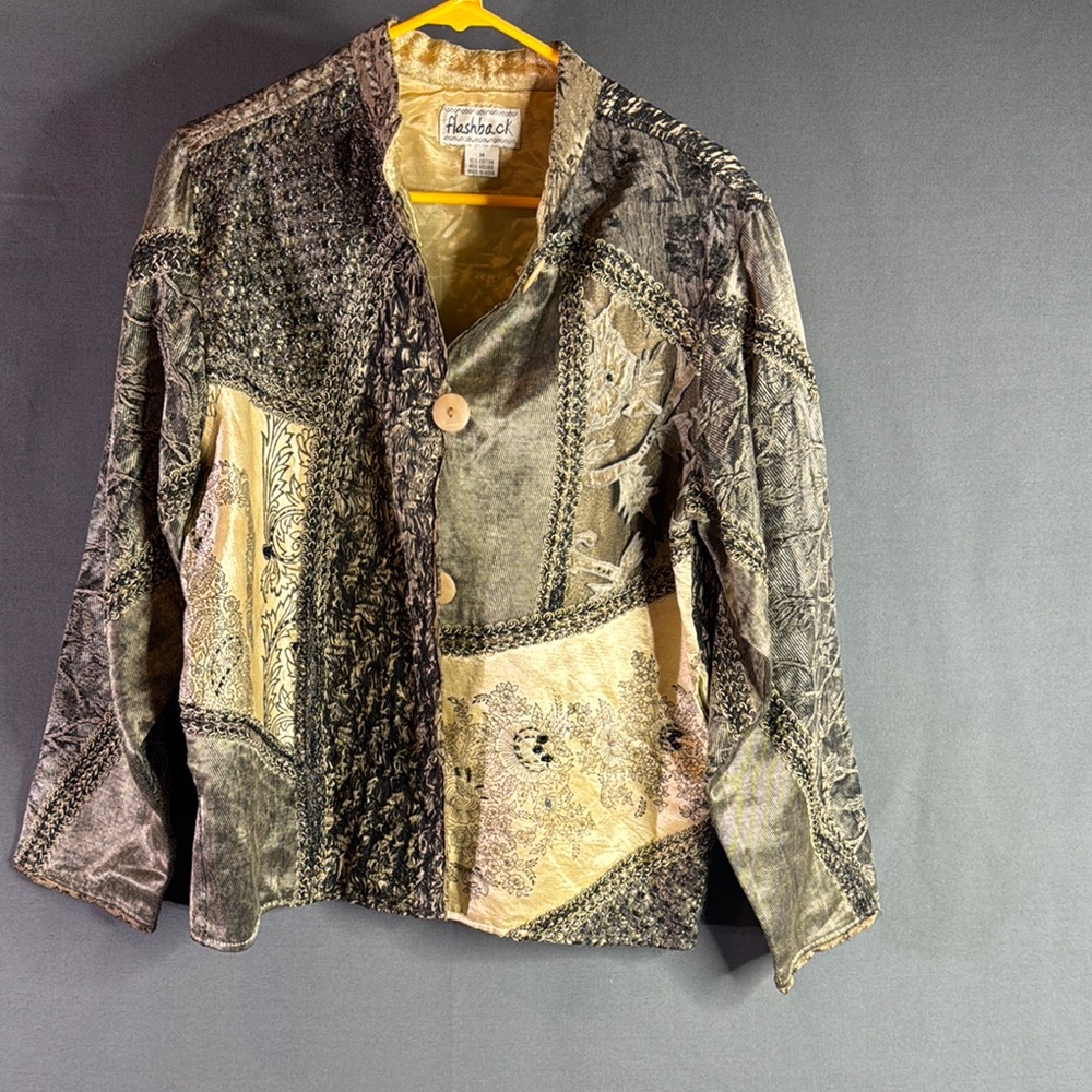 Vintage flashback Women's Patchwork Jacket - Multicolor size medium